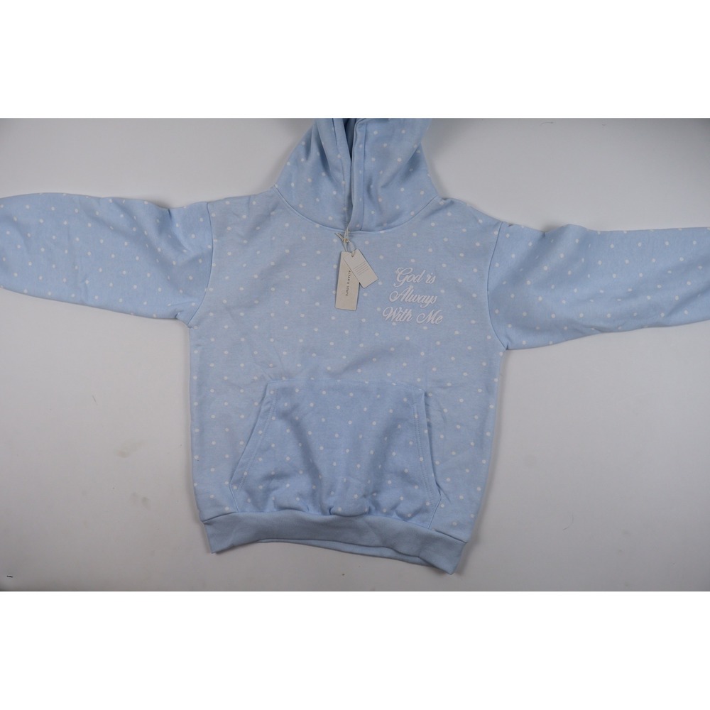 Altar'd State Hoodie God is Always With Me Blue Polka Dot XS NWT $84